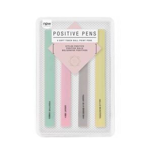 4 ct Positive Pens - 4 Soft Touch Ball Point Pens / BRAND NEW